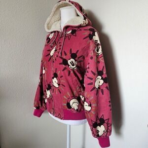 Vintage Poppins Disney Mickey Mouse‎ Corduroy Sherpa Hooded Jacket